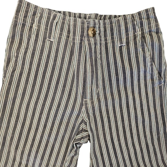 Janie and Jack Boys Stripe Blue White Pant Cropped Roll Tab Pant Size 3 Cotton - Picture 5 of 8